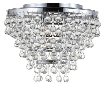 Toronto 16" Metal/Crystal LED Flush Mount - JONATHAN Y
